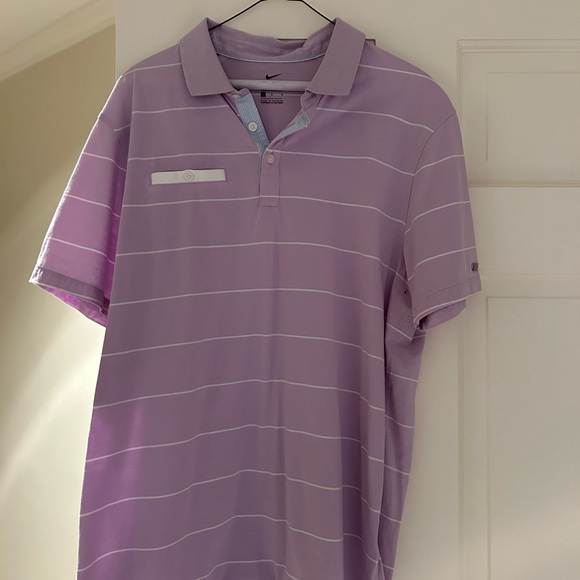 Nike Dri-Fit Golf Polos Cotton w/ stripes ( size large) - Picture 2 of 9